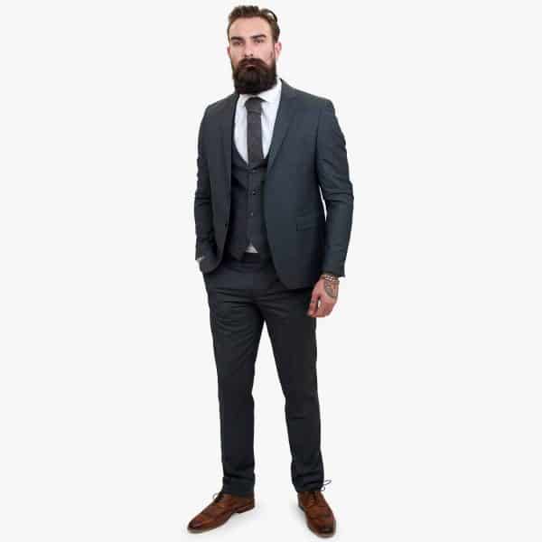 Happy Gentleman GRINGO Grey 3 Piece Wool Suit