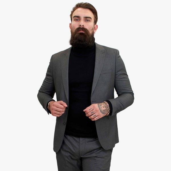 Happy Gentleman MIROLE Grey Tailored Fit 3 Piece Wool Suit