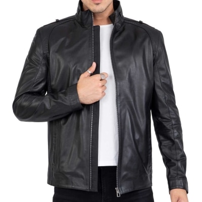 Genuine Lamb Leather Long Jacket for Men Tailored Fit - B208