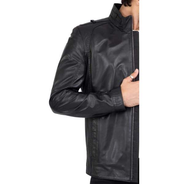 Genuine Lamb Leather Long Jacket for Men Tailored Fit - B208