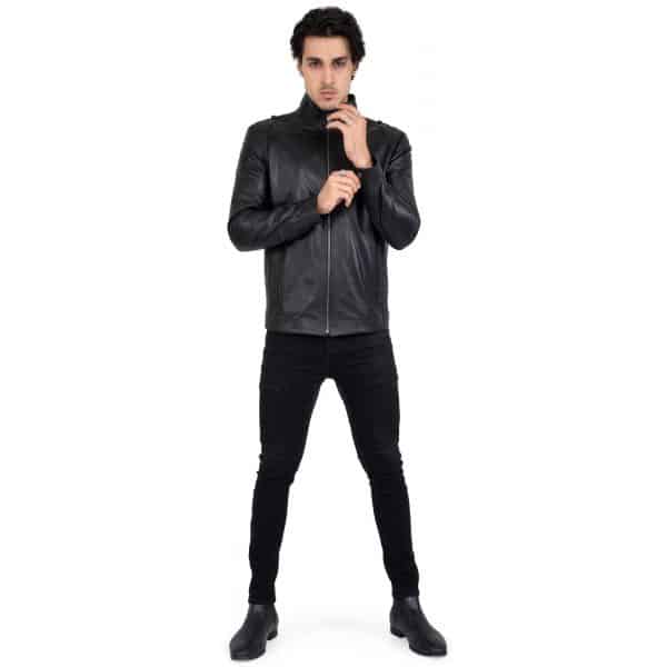 Genuine Lamb Leather Long Jacket for Men Tailored Fit - B208