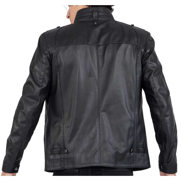 Genuine Lamb Leather Long Jacket for Men Tailored Fit - B208