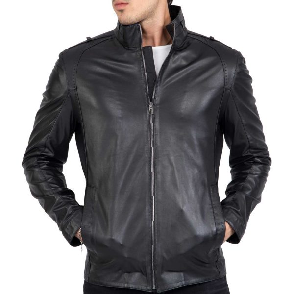 Genuine Lamb Leather Long Jacket for Men Tailored Fit - B208