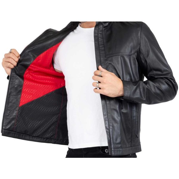 Lamb Premium Leather Black Biker Jacket for Men Tailored Fit - B207