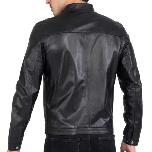 Lamb Premium Leather Black Biker Jacket for Men Tailored Fit - B207