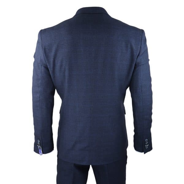 Cavani Connall - Men's Navy-Blue Check Vintage Suit