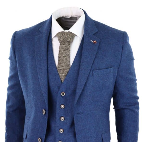 Cavani Orson - Blue Twill 3 Piece Suit