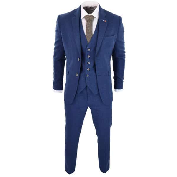 Cavani Orson - Blue Twill 3 Piece Suit