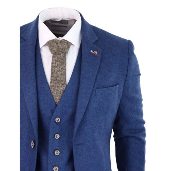 Cavani Orson - Blue Twill 3 Piece Suit