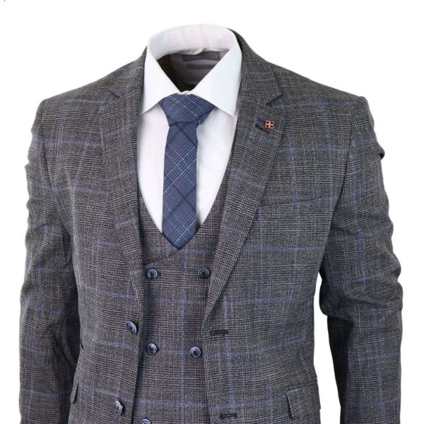 Cavani Power - Grey Glen Check 3 Piece Suit