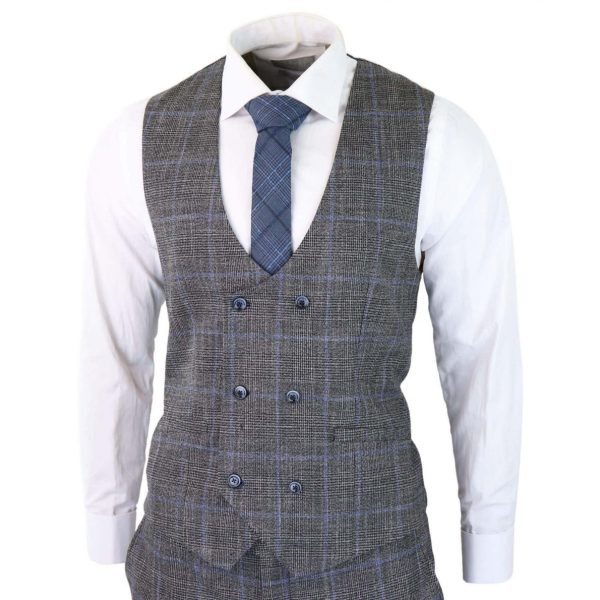 Cavani Power - Grey Glen Check 3 Piece Suit