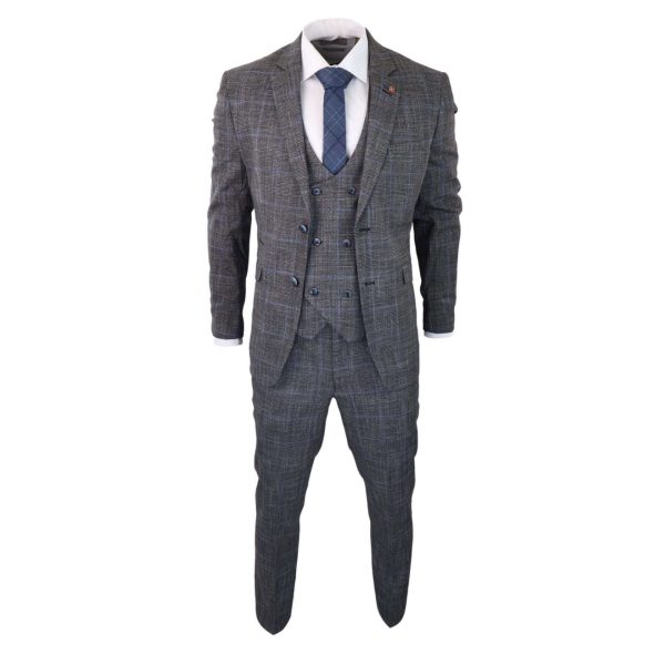 Cavani Power - Grey Glen Check 3 Piece Suit