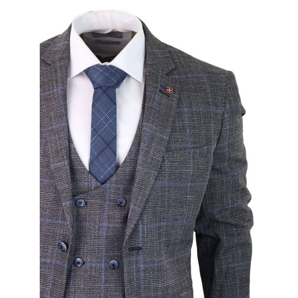 Cavani Power - Grey Glen Check 3 Piece Suit