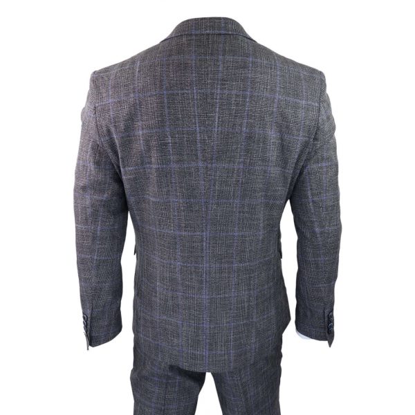 Cavani Power - Grey Glen Check 3 Piece Suit