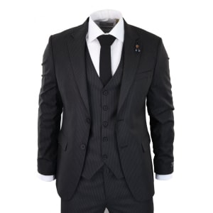 Black Pinstripe 3 Piece Suit – RC20-02