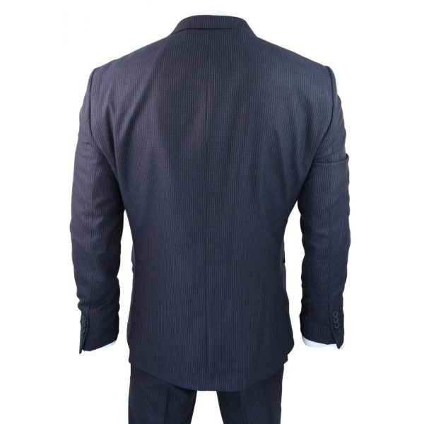 Navy-Blue Pinstripe 3 Piece Suit - RC20-31