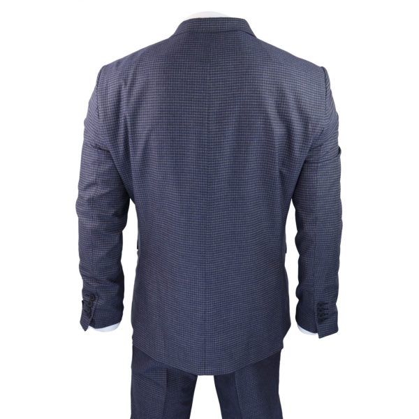 Blue-Grey Sheppard's Check 3 Piece Suit - RK20-11