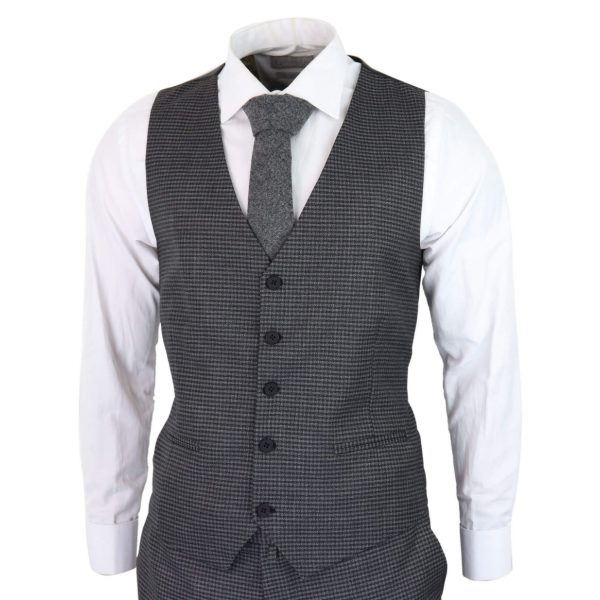 Dark-Grey Sheppard's Check 3 Piece Suit - RK20-12