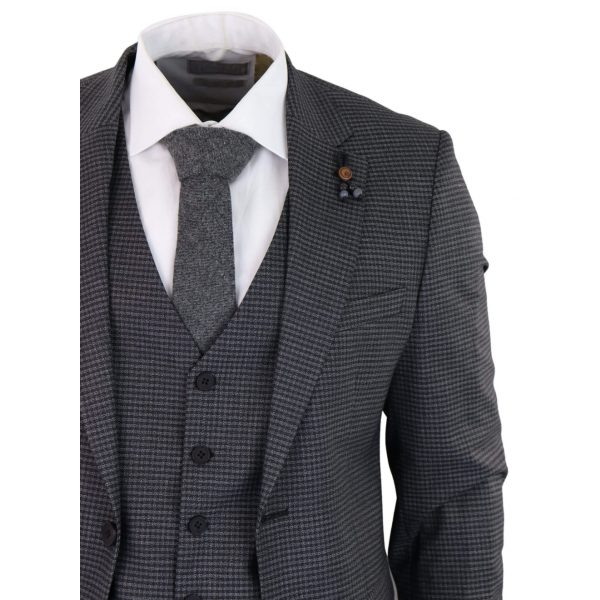 Dark-Grey Sheppard's Check 3 Piece Suit - RK20-12