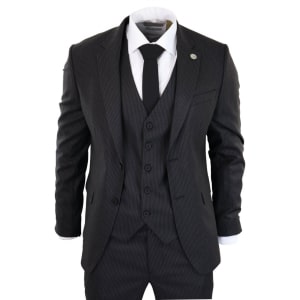 Black Pinstripe 3 Piece Suit – RK20-30