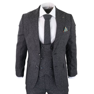 Men’s Charcoal-Grey 3 Piece Suit