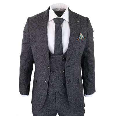 Men's Charcoal-Grey 3 Piece Suit