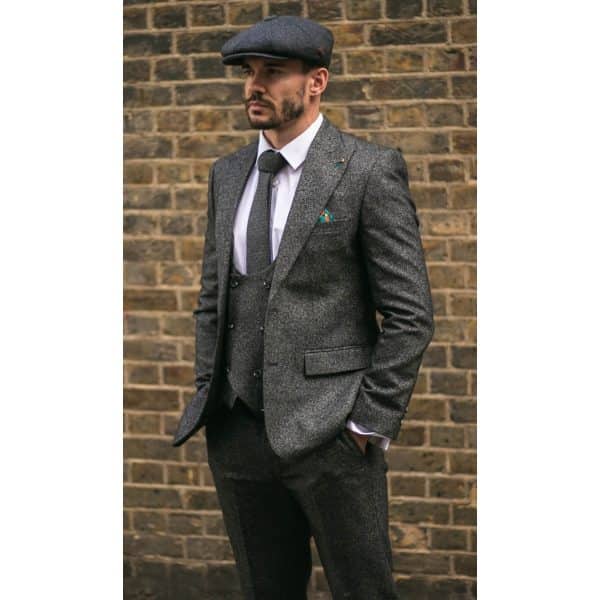 Men's Charcoal-Grey 3 Piece Suit