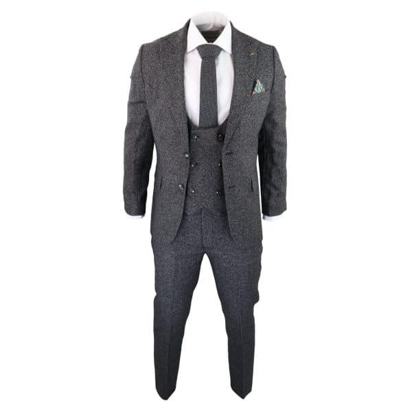 Men's Charcoal-Grey 3 Piece Suit