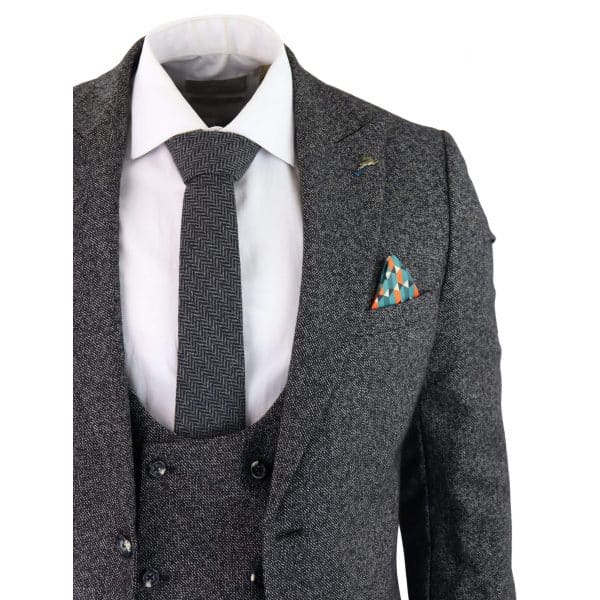 Men's Charcoal-Grey 3 Piece Suit