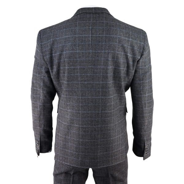 Men's Grey Tartan Check 3 Piece Suit