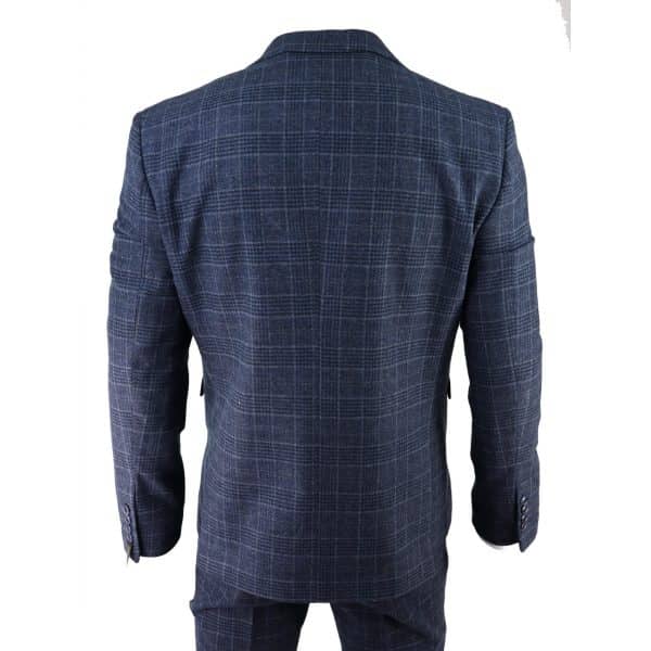 Men's Blue Tartan Check 3 Piece Suit