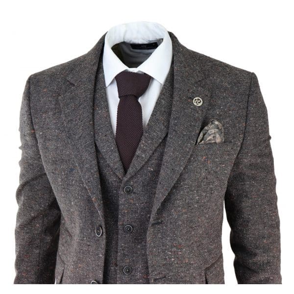 Men's Brown Tweed 3 Piece Suit