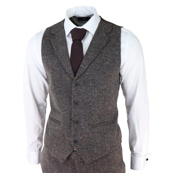 Men's Brown Tweed 3 Piece Suit