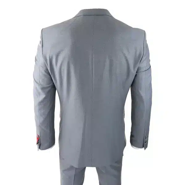 Mens Classic Grey 3 Piece Suit Slim Fit Vintage Retro Smart Formal Wedding