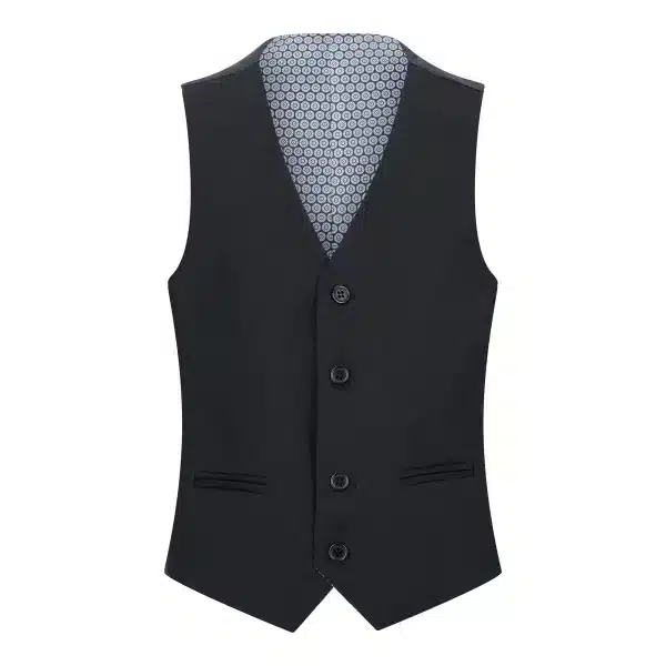 Boys Black 5 Piece Suit Blazer Waistcoat Shirt Tie Trousers Wedding Funeral