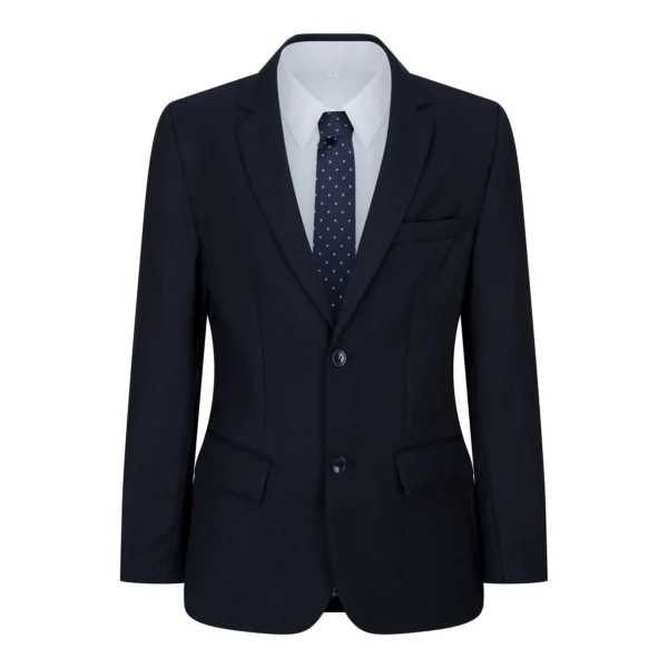 Boys Navy Blue 5 Piece Suit Blazer Waistcoat Shirt Tie Trousers Wedding Party