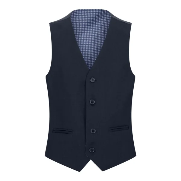 Boys Navy Blue 5 Piece Suit Blazer Waistcoat Shirt Tie Trousers Wedding Party