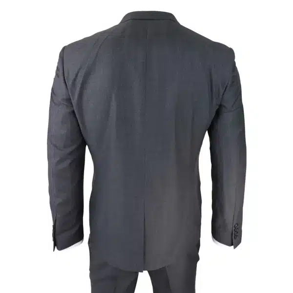 Mens Dark Grey Charcoal 3 Piece Suit Classic Stitch Wedding Summer Prom Classic