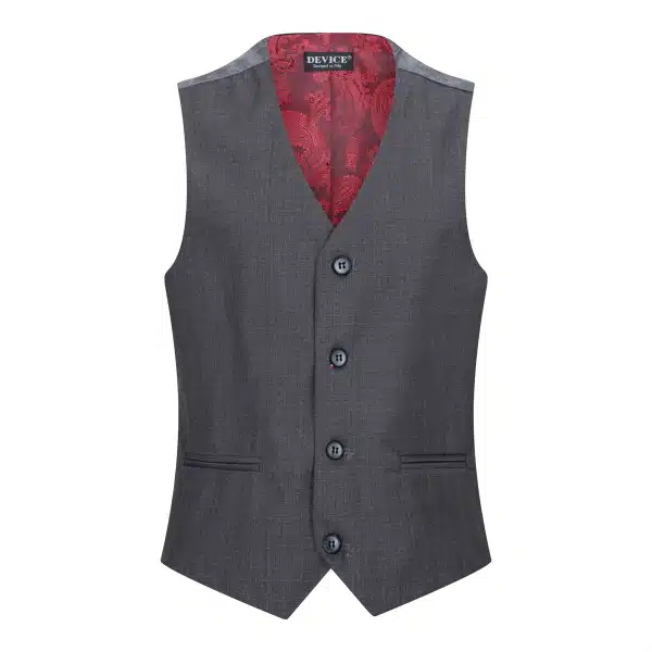 Boys 3 Piece Charcoal Dark Grey Suit Classic Wedding Party Vintage