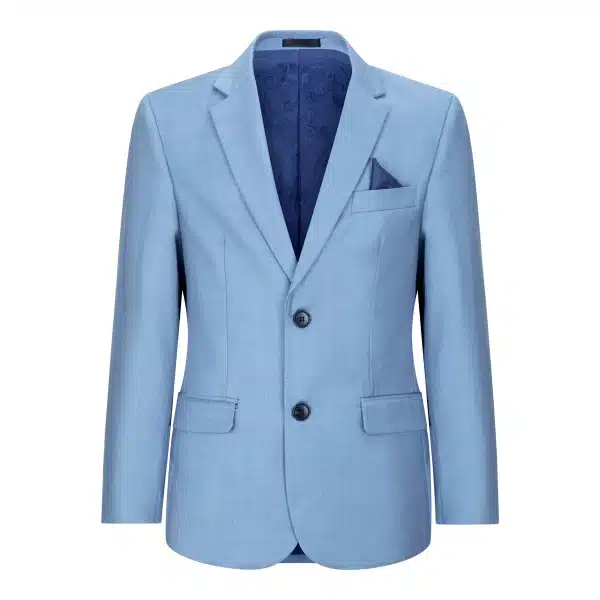 Boys 3 Piece Suit Sky Blue Light Wedding Party Christening Smart Formal