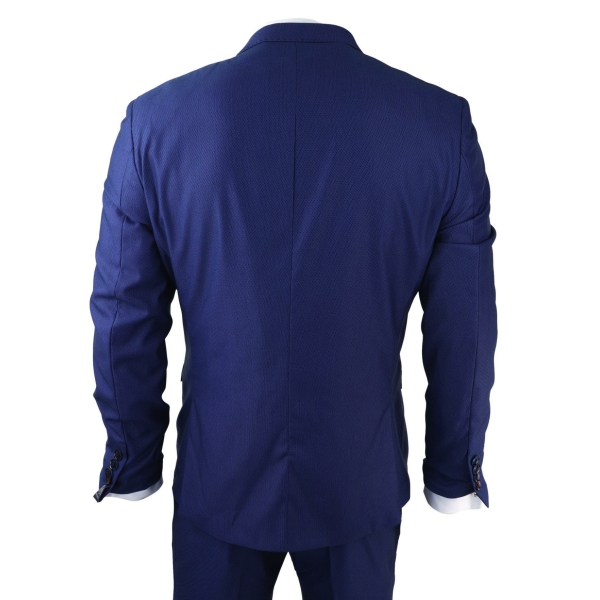 Mens 3 Piece Royal Blue Suit Slim Fit Classic Grooms Marc Darcy Danny Classic Wedding