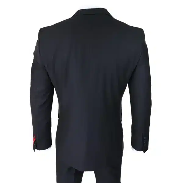 Mens Classic Black 3 Piece Suit Slim Fit Vintage Retro 2 Button Smart Formal