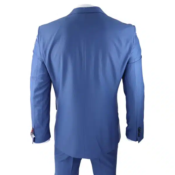 Mens Classic Light Blue 3 Piece Suit Slim Fit Vintage Retro Smart Formal Wedding