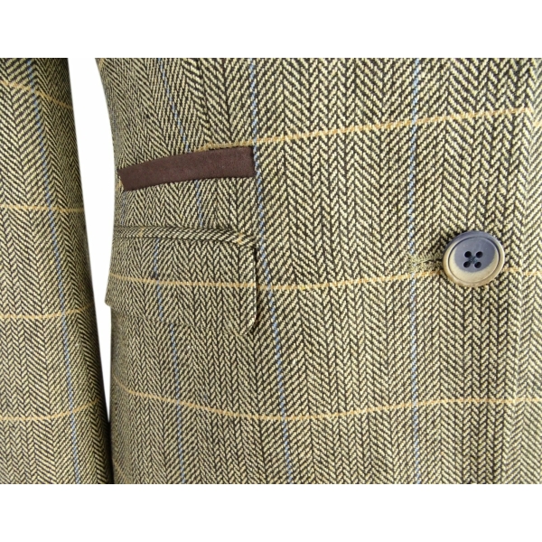 Womens Tan Brown Tweed Blazer