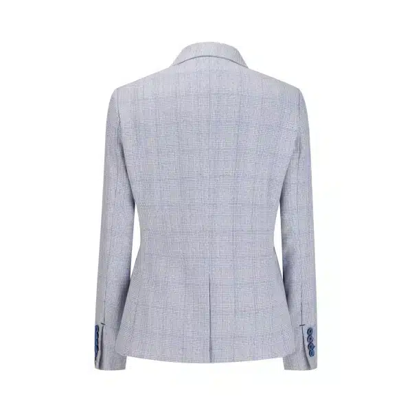 Womens Light Blue Tweed Blazer