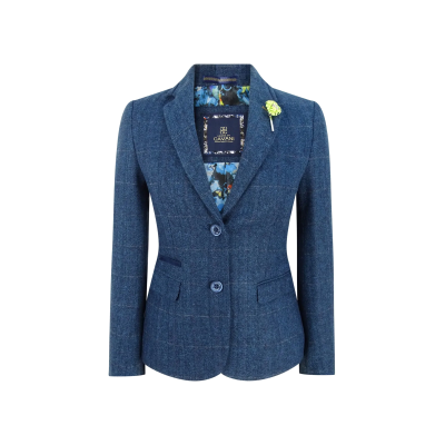 Ladies Blue Tweed Formal Blazer