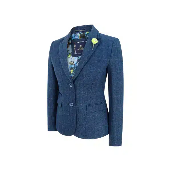 Ladies Blue Tweed Formal Blazer