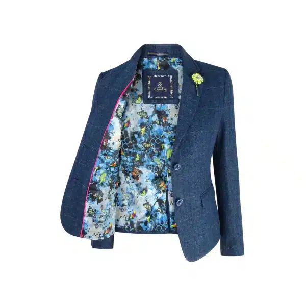 Ladies Blue Tweed Formal Blazer