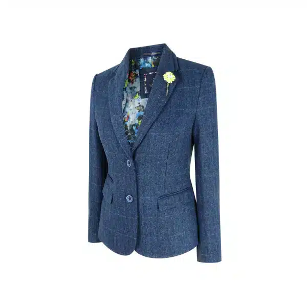 Ladies Blue Tweed Formal Blazer