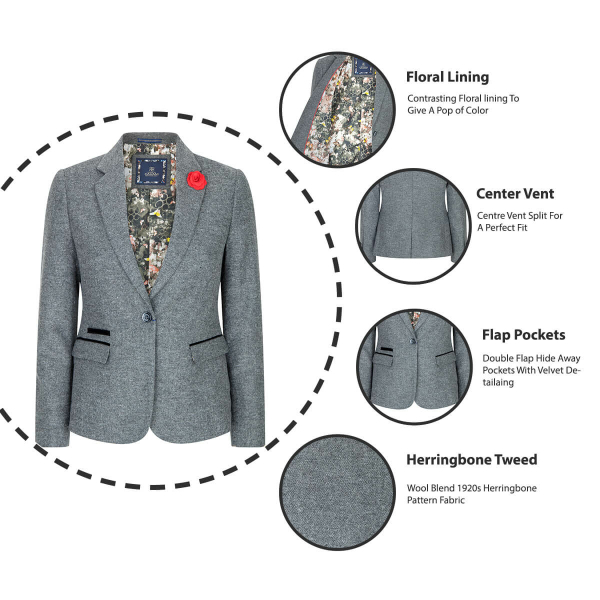 Women's Tailored Fit Grey Blazer